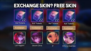 FREE SKIN AND EXCHANGE KOF SKIN 30 KOF LOTTERY TICKETS | (CLAIM NOW) | Mobile Legends