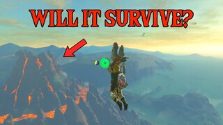 Throwing a CUCCO into Death Mountain! | Zelda: Breath of the Wild