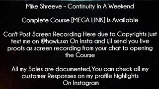 Mike Shreeve Course Continuity In A Weekend download