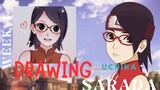 WEEK 4 MARET Drawing UCHIHA SARADA (BORUTO)