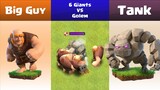 Every Level Giants VS Every Level Golem | Clash of Clans
