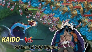 Kaido One Piece, 500 Minion & 5 Lord Pengawal VS 50 Lord & 500 Minion, Mobile Legends Eksperimen!