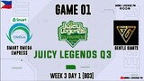 Smart Omega Empress vs Gentle Giants Game 01 | Juicy Legends Q3 2022 | Mobile Legends