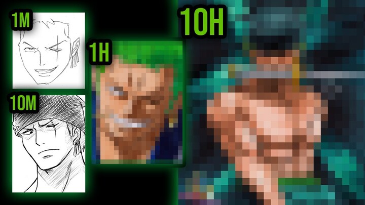 Drawing CHALLENGE |1M, 10M, 1H, 10H| ZORO [One Piece]