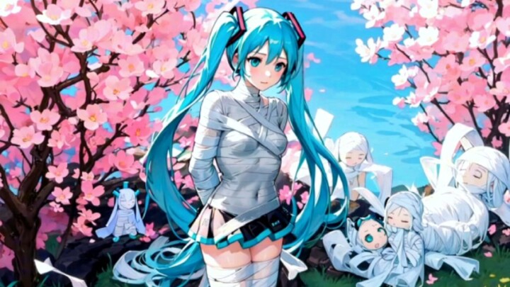 Hatsune Miku berubah menjadi mumi