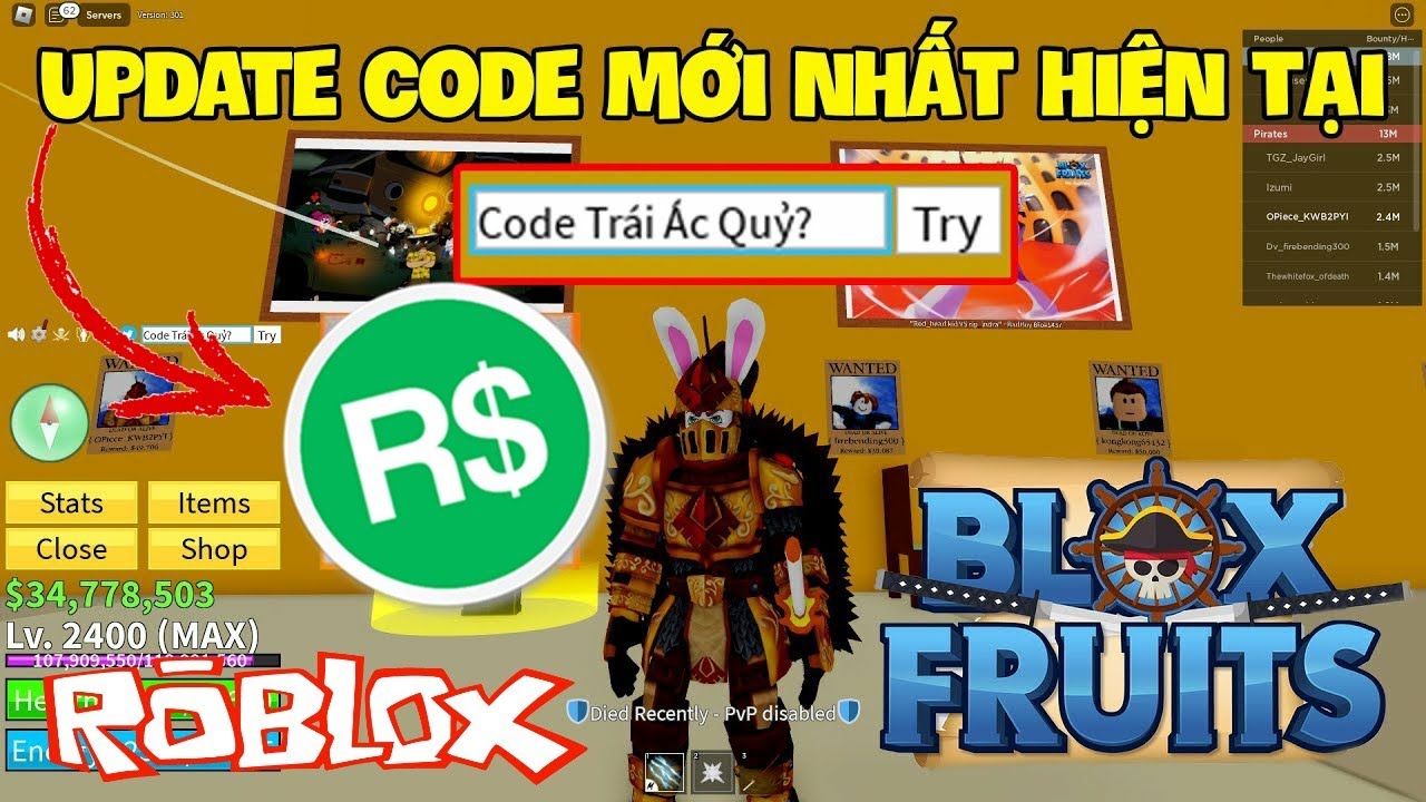 Roblox  Nhập 2 CODE Blox Fruit Mới Nhất 2x Exp Thời Điểm Hiện Tại Vẫn Còn  Nhập Được. - BiliBili