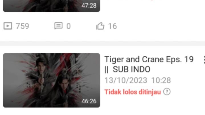 Tiger And Crane di hapus dn masih ada beberapa lagi yang di hapus, jadi lanjut tidak?