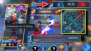 Super Epic Comback Awal Zilong Di Hina Berujung Bantai🔥| Mobile Legends Bang-bang