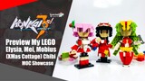 Preview my LEGO Elysia, Mei, Mobius (XMas Cottage) Chibi from Honkai Impact 3rd | Somchai Ud