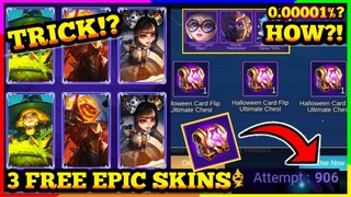 TRICK!! GET FREE EPIC SKIN IN HALLOWEEN EVENT CARD FLIP CHEST - MLBB