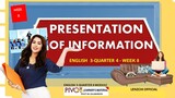 ENGLISH 3 | PRESENTATION OF INFORMATION | QUARTER 4 -WEEK 8 | MELC-BASED