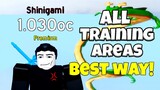 ALL TRAINING AREAS DIMENSION 4 IN ANIME FIGHTING SIMULATOR (BEST WAY)