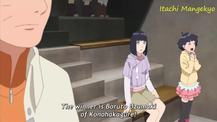 Hinata tries not to tell Naruto about Boruto uses Ninja Tool in Chunin exam via her Byakugan┃Movie 1