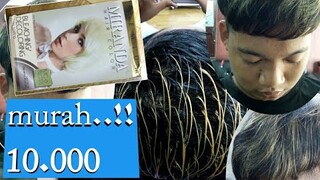 bleaching rambut pria keren, gold emas