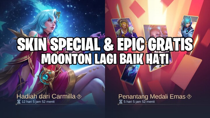 SKIN EPIC BARU CARMILLA GRATIS, SKIN SPECIAL GRATIS! PANEN BANYAK SKIN GRATIS MOBILE LEGENDS