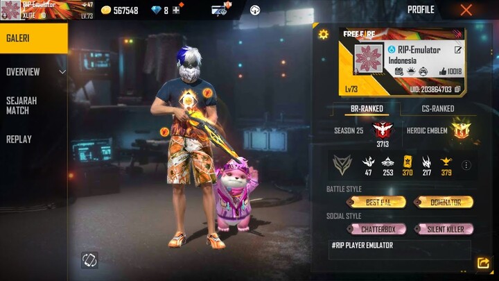 LIVE FF  MABAR TEAM CODE PUSH RANK / CR CS