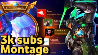 SABER MONTAGE | 3k SUBS |  - BEST SABER BUILD 2021 - Top Global Saber - Master Bodak MLBB 2021