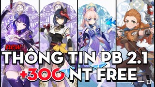 Tổng Hợp thông tin phiên bản 2.1 - code 300 nguyên thạch FREE - 5 sao FREE mới ALOY - GENSHIN IMPACT