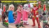 TOPENG MONYET LUCU DI GODAIN BADUT & ROBOT IRON MAN ~ Funny Monkey Attraction