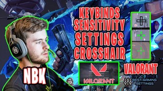 NBK Valorant pro Settings Sensitivity Keybinds Crosshair and Setup 2021