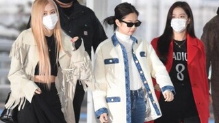 JENNIE mengganti pakaiannya dan segera pergi ke Jepang bersama JISOO dan ROSÉ |. 200221 Berangkat da