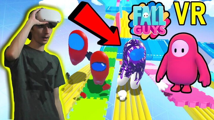Playing FALL GUYS But in VR?!?! (Funny Moments)