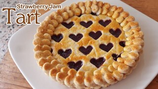 ทาร์ตแยมสตรอเบอรี่, strawberry jam tart, Strawberry tartl ครัวป้ามารายห์