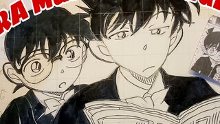 menggambar manga detektif Conan. cara mudah menggambar anime Conan edogawa