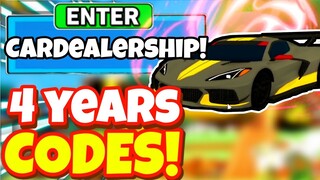 ALL NEW SECRET *4 YEARS🎉* UPDATE OP CODES In Roblox Car Dealership Tycoon!
