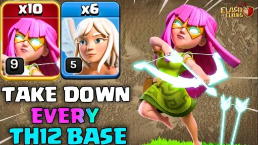 SUPER ARCHER SMASH TH12 TAKE DOWN ANY BASE - BEST TH12 Attack Strategy PAR T#1