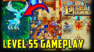 Pixel Heroes Level 55 Mystic Summon and Guild Battle gameplay