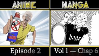 19 differences between anime and manga |One Punch Man (Vol 1 to 15)|