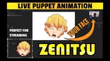 Making Zenitsu Live Puppet Animation for Streamers : FACE RIG