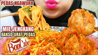 ASMR MIE JENGKANG BAKSO URAT PAKE BONCABE | DOUBLE SPICY | MUKBANG INDONESIA