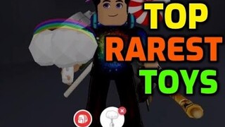 TOP 10 RAREST TOYS IN ADOPT ME ROBLOX GAME (CORRECT LIST - CLOUD RATTLE, CANDY CANNON, BROOM, TOMB)