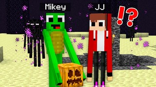 How Baby Mikey & JJ Shapeshift to ENDERMAN in Minecraft challenge ENDER (Maizen Mizen Mazien)