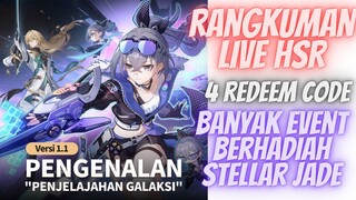 Honkai Star Rail rangkuman live 27 mei 2023. 4 redeem code, 3 karakter baru, event baru, dll.