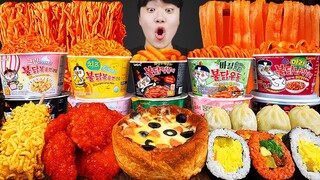 ASMR MUKBANG 편의점 핵불닭 미니!! 떡볶이 & 핫도그 & 김밥 FIRE Noodle & HOT DOG & GIMBAP EATING SOUND!