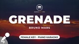 Grenade - Bruno Mars (Female Key - Piano Karaoke)