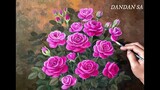 CARA MELUKIS - MENGGAMBAR BUNGA MAWAR CANTIK / HOW TO PAINT BEAUTIFUL ROSE BY DANDAN SA, Tutorial 22
