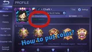 MOBILE LEGENDS FONT COLOR!!! HOW??