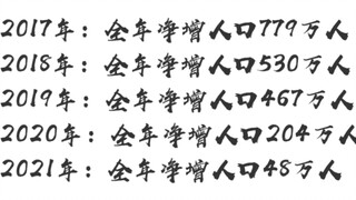 2021年全国人口净增长仅48万，