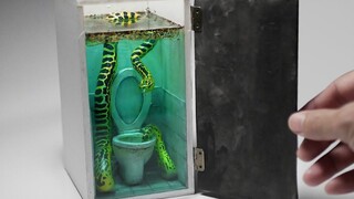 【手工】制作 厕所里的蛇 粘土树脂场景 / JackJack Creator