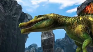 Perbandingan Spinosaurus sebelum dan sesudah menghitam