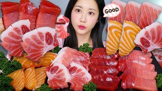 [ONHWA] Suara mengunyah tuna mentah dan salmon mentah!