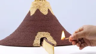 Made a volcano with 80000 matchsticks