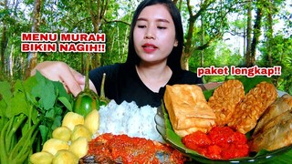 MUKBANG LALAPAN JENGKOL MUDA LALAPAN MENTAH IKAN ASIN SAMBAL TERASI#mukbanglalapanmentah