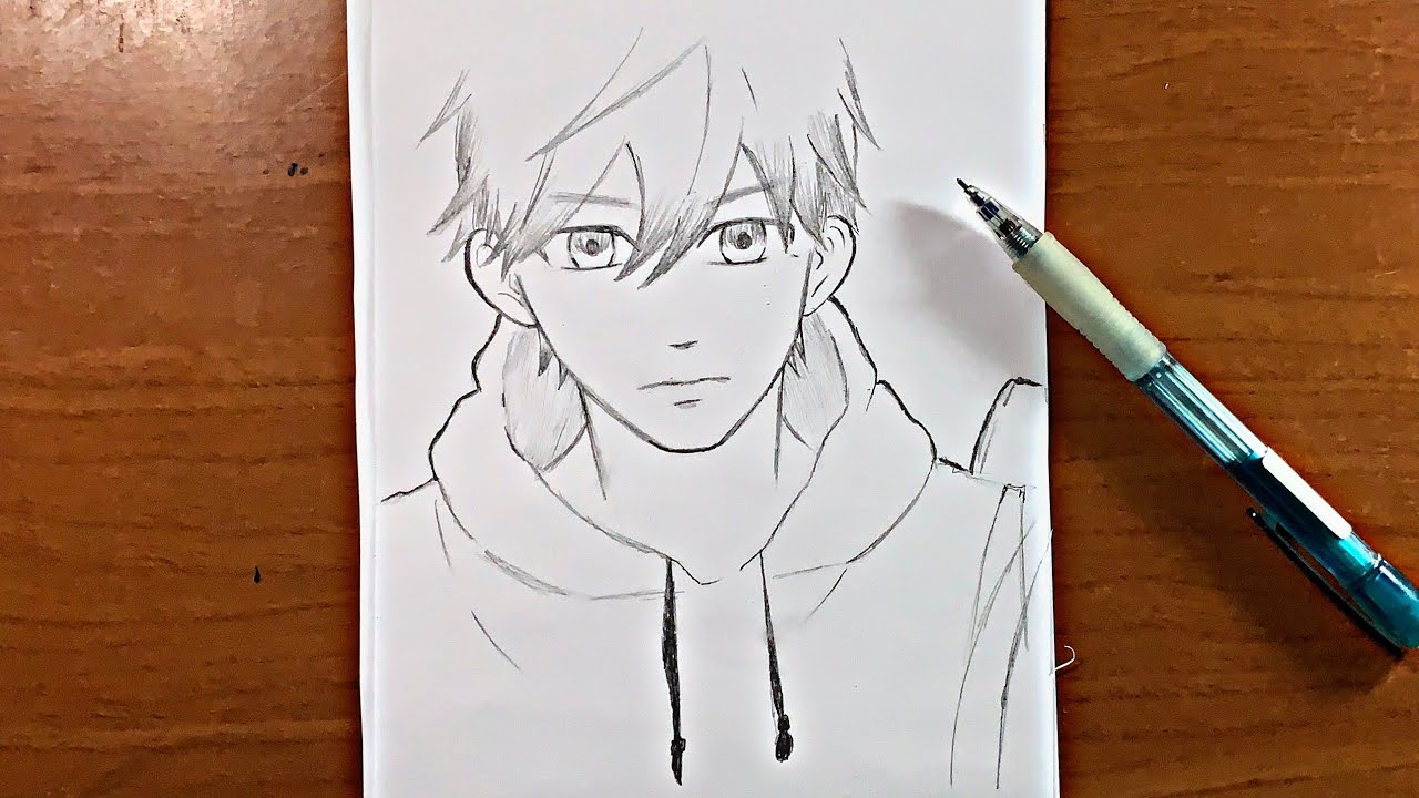 How to draw an anime boy in a hoodie  how to draw  findpeacom