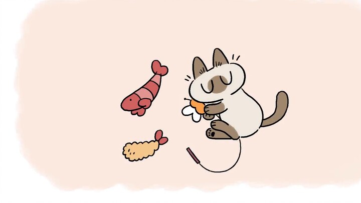 [Siamese cat Doumi] Doumi the Siamese cat who loves to cuddle toys while sleeping, animation episode