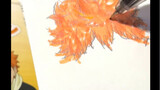 Vẽ tóc của Hinata bằng bút highlighter